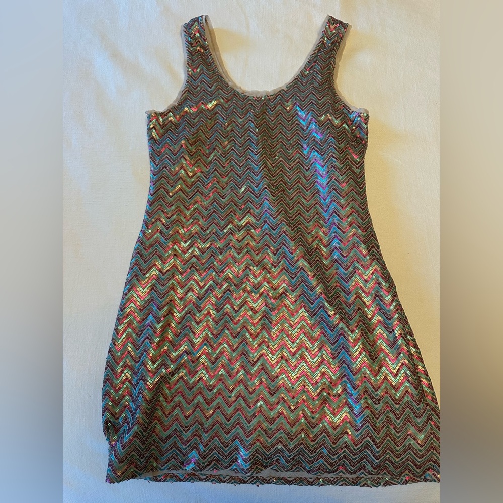 Ella Moss Vibrant Sequin Chevron Mini Dress
